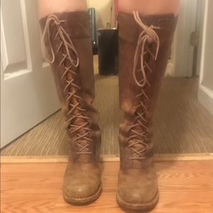 Frye lace up boot